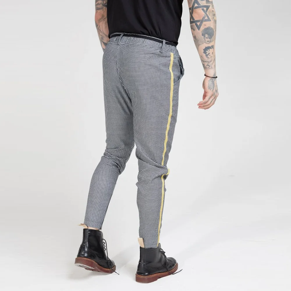 Мужские брюки в стиле хип-хоп уличные облегающие клетку уличная одежда джоггеры