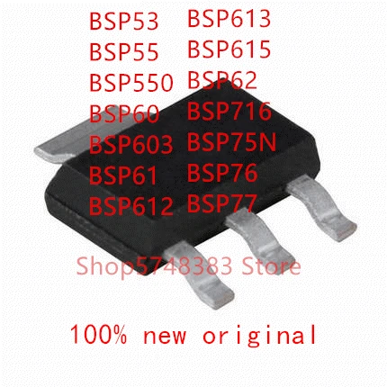10 шт./лот BSP53 BSP55 BSP550 BSP60 BSP603S2L 2N603L BSP61 BSP612 BSP613 BSP615S2L 2N615L BSP62 BSP716 BSP75N BSP76 BSP77