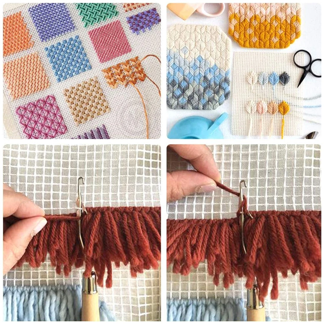 

Wooden Latch ​Hook Rug Kits DIY Latch Crochet Hook Wooden Handle Needle Puller Tool for Canvas Mat Rug Craft Handmade Tools