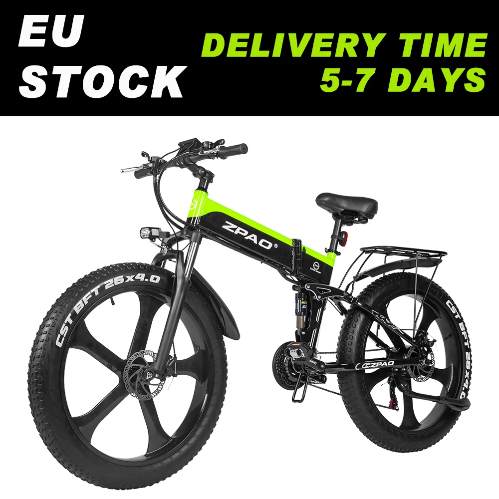 Электрический велосипед ZPAO на толстых покрышках пляжный горный 1000 Вт снежный 26 ×