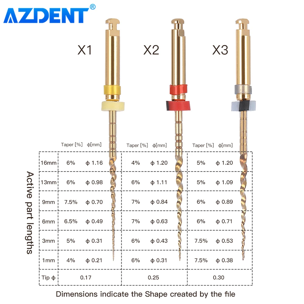 Стоматологические эндододонтические файлы корневых каналов AZDENT 5 коробок Niti 25 мм