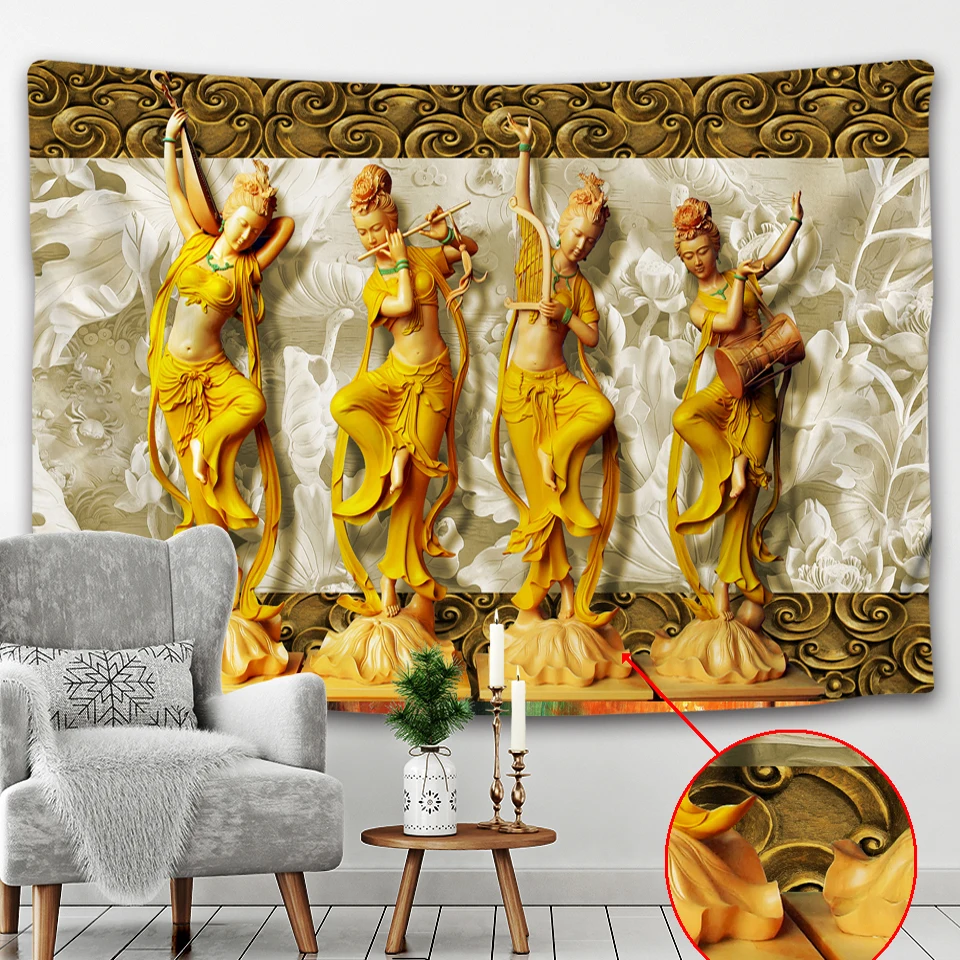 Индийский Будда медитация чакра Гобелен Мандала стены гобелен ткань Йога хиппи
