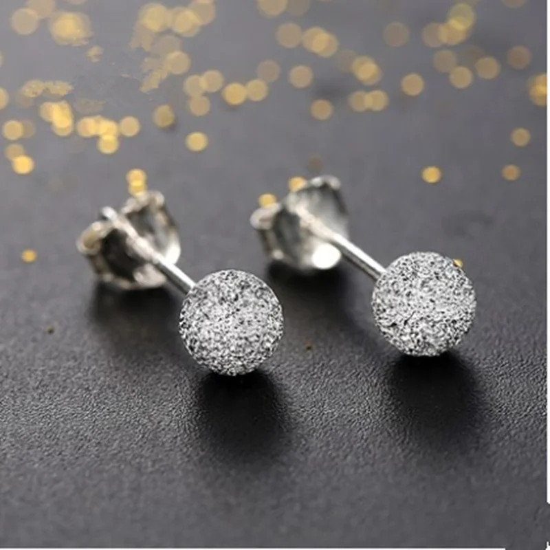 stud earrings 5mm Серьги-гвоздики из стерлингового серебра 925 пробы, серьги-гвоздики для женщин, серебряные серьги, ювелирные изделия - Окраска металла: stud earrings 5mm