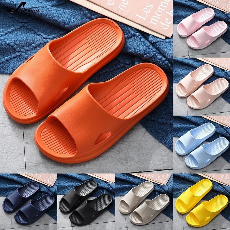 Adisputent Summer House Slippers Shoes Woman Couples Stylish Adult Sandals Slip-Proof Thick-Soled Indoor Outdoor Men Flip Flops