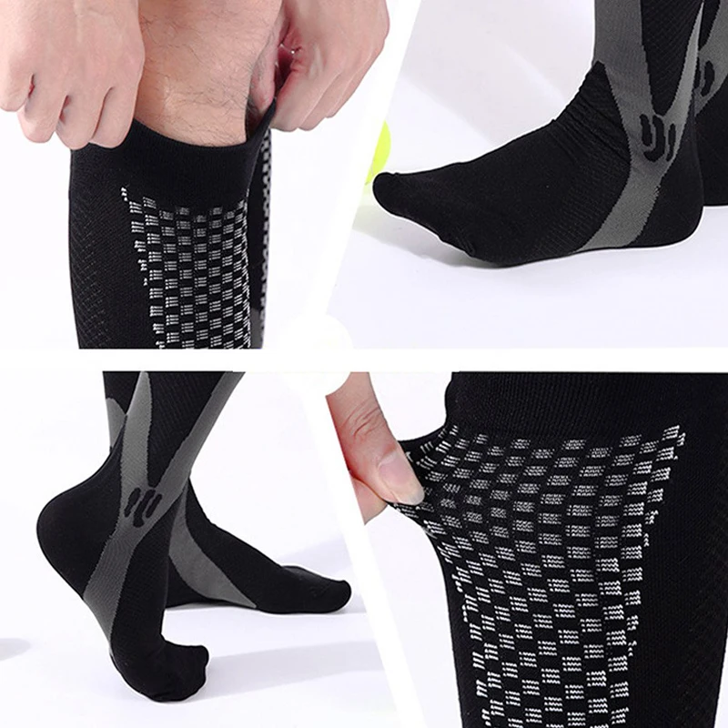 

24 Styles Men Women Compression Socks For Football Anti Fatigue 20-30 Mmhg Pain Relief Black Compression Socks Fit Sport Socks