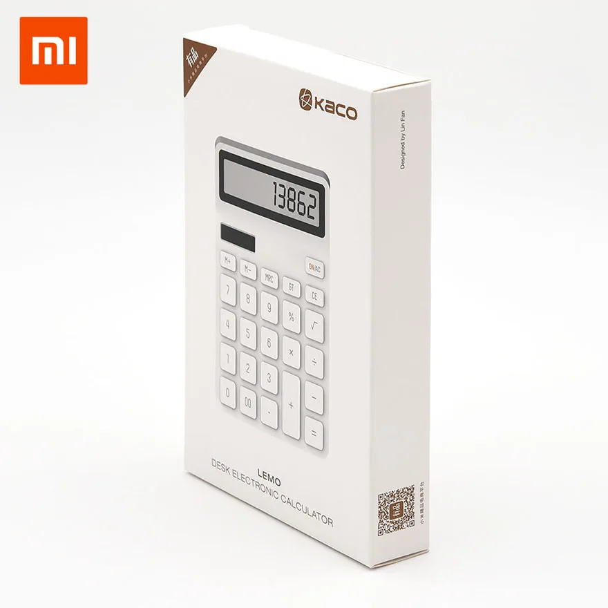 Оригинальный настольный калькулятор Xiaomi LEMO фотоэлектрический двойной для