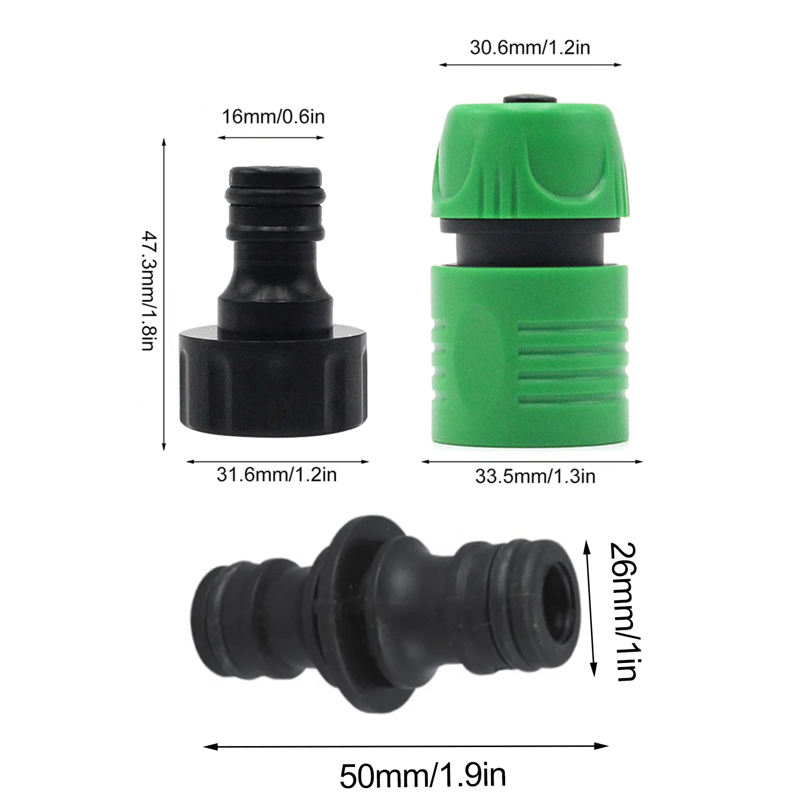 

16Pcs 1/2inch Garden Quick Connect Set Garden Hose Connecting Accessories Set Quick Connect Fittings Garden Supplies