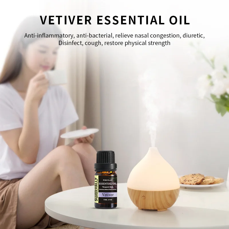 Эфирное масло Vetiver эфирное для снятия стресса ароматерапии диффузоры освежитель