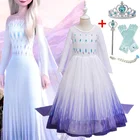 Платье Холодное сердце для девочек, Анна, Эльза 2, маскарадный костюм принцессы для детей, нарядное платье на Хэллоуин, Vestidos, детская одежда для девочек