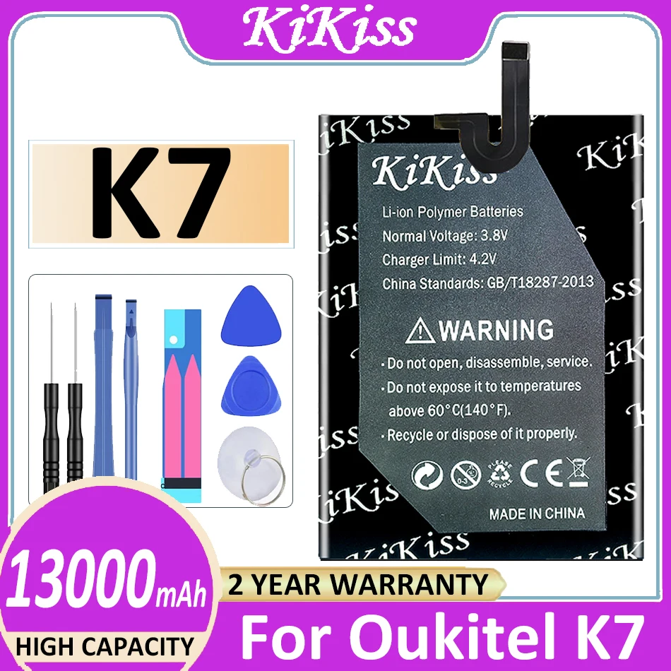 

13000mAh KiKiss Battery for Oukitel K7 OukitelK7 K 7 Smart Phone Replacement High Quality Large Capacity Back Up Batteries
