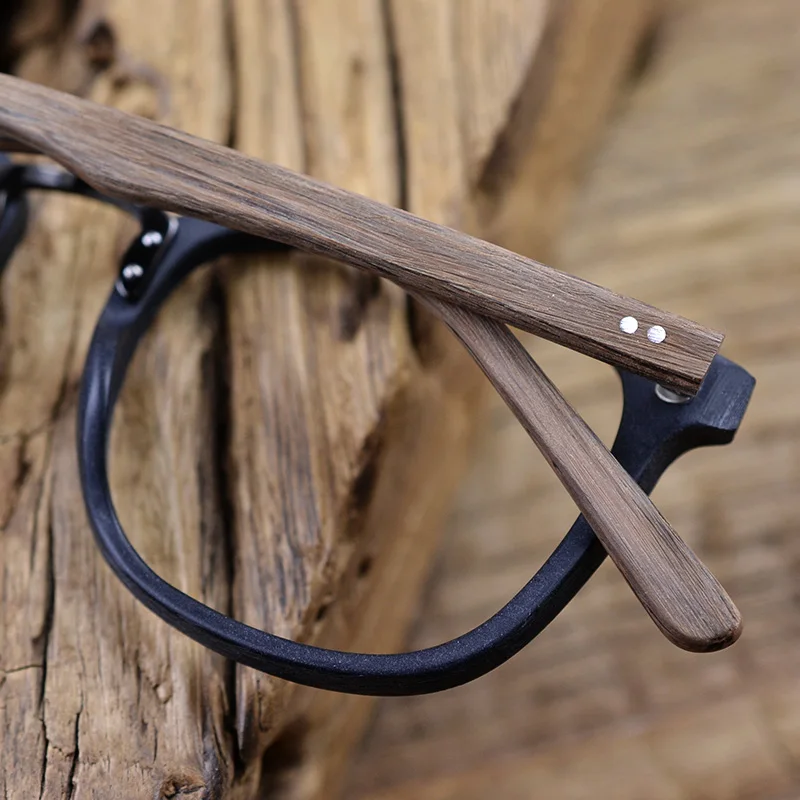 Оправа для очков AZB с прозрачными линзами мужчин и женщин деревянная ретро-оправа