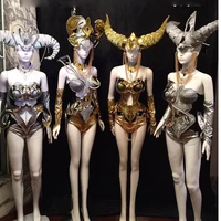 women future technology space warriors armor 12 constellations costume model catwalk nighclub party stage dance show clothing