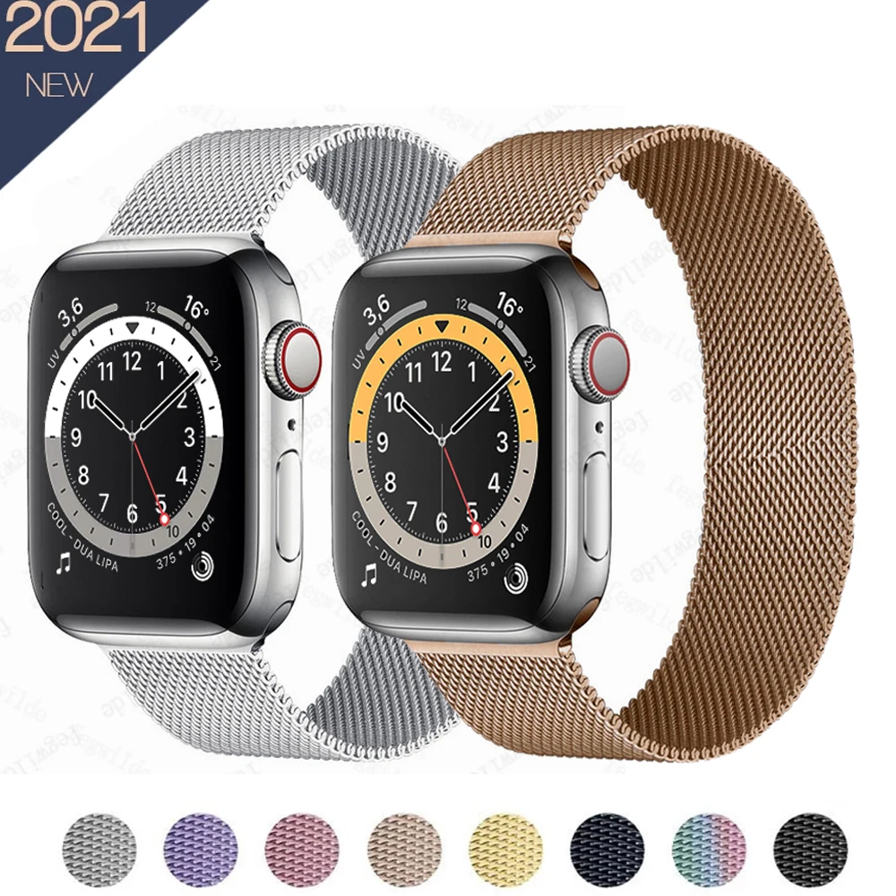 

Ремешок для Apple watch band 44 мм 40 мм 38 мм 42 мм 44 мм, металлический браслет из нержавеющей стали с магнитной петлей для iWatch 3 4 5 6 se band