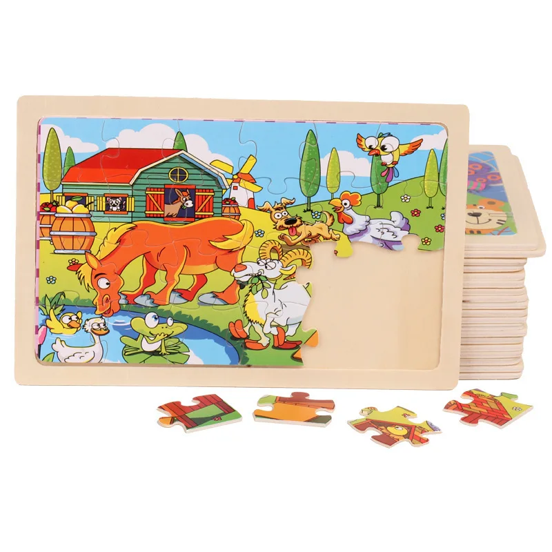 pieces of environmental protection with wooden frame no animal reproduction hot style jigsaw puzzles | Игрушки и хобби