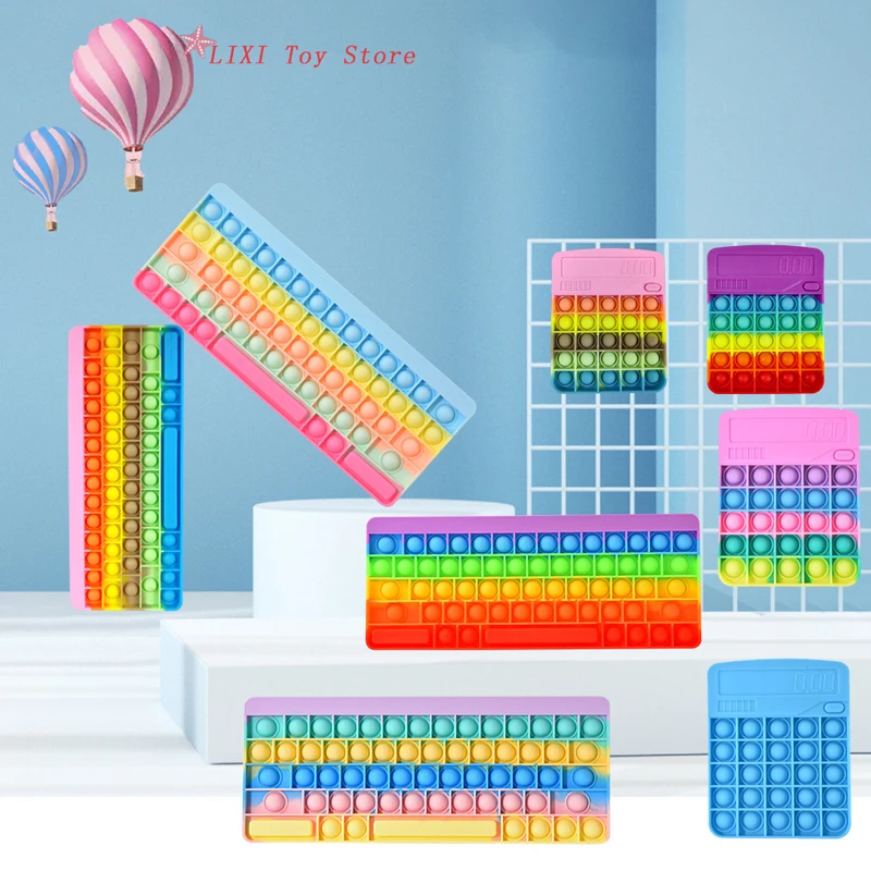 Pop Push Blase Zappeln Spielzeug Rechner Tastatur mit Brief Einfache Dimple Anti-stress Spielzeug Für Kinder Kid Geschenk Freiheit promot