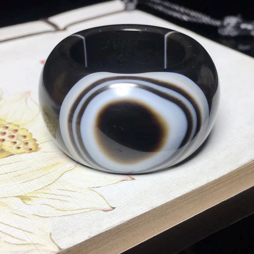 Мистическое коричневое кольцо с бусинами бусины дзи на палец редкое | Дом и сад