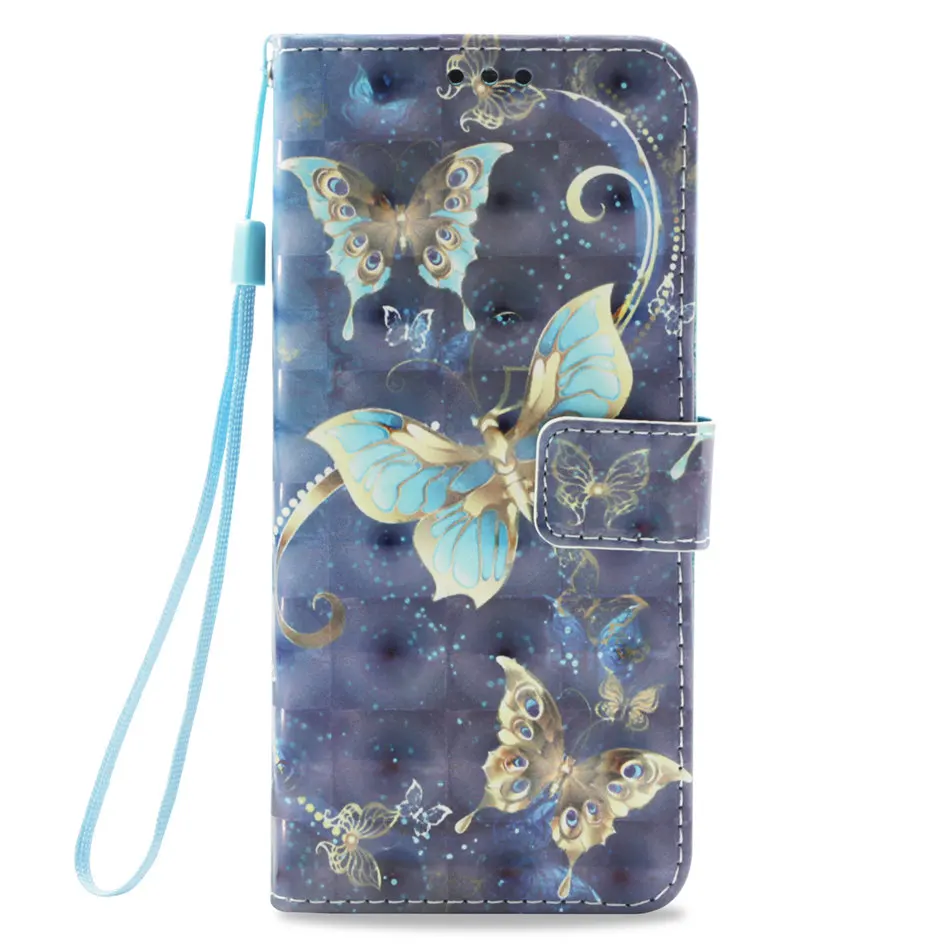 Three Butterflies Кожаный чехол-бумажник для Xiaomi A1 5X Redmi 4A Note 4 4X 5A Note4X Note5A Prime, чехол для телефона, магнитный держатель для карт, флип-чехол P03E - Цвет: Three Butterflies