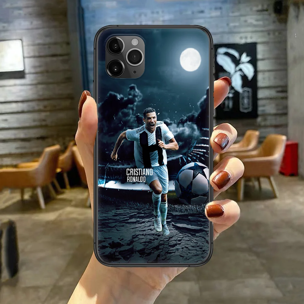 

Cristiano Ronaldo CR7 Football Phone Case Cover For Iphone 5 5S 6 6S PLUS 7 8 11 12 Mini X XR XS PRO SE 2020 MAX black Back 3D