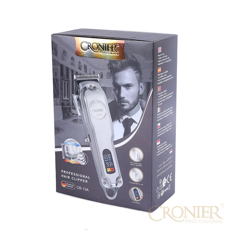 Профессиональная электрическая машинка для стрижки волос с ЖК дисплеем