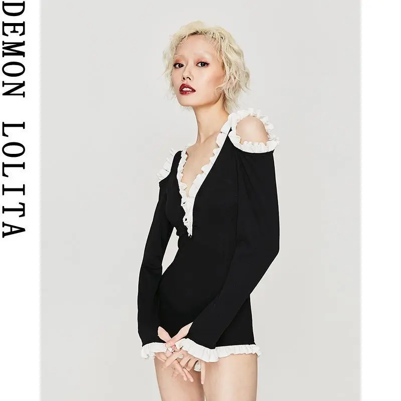 Женский купальник весна черный сексуальный с длинными рукавами консервативный