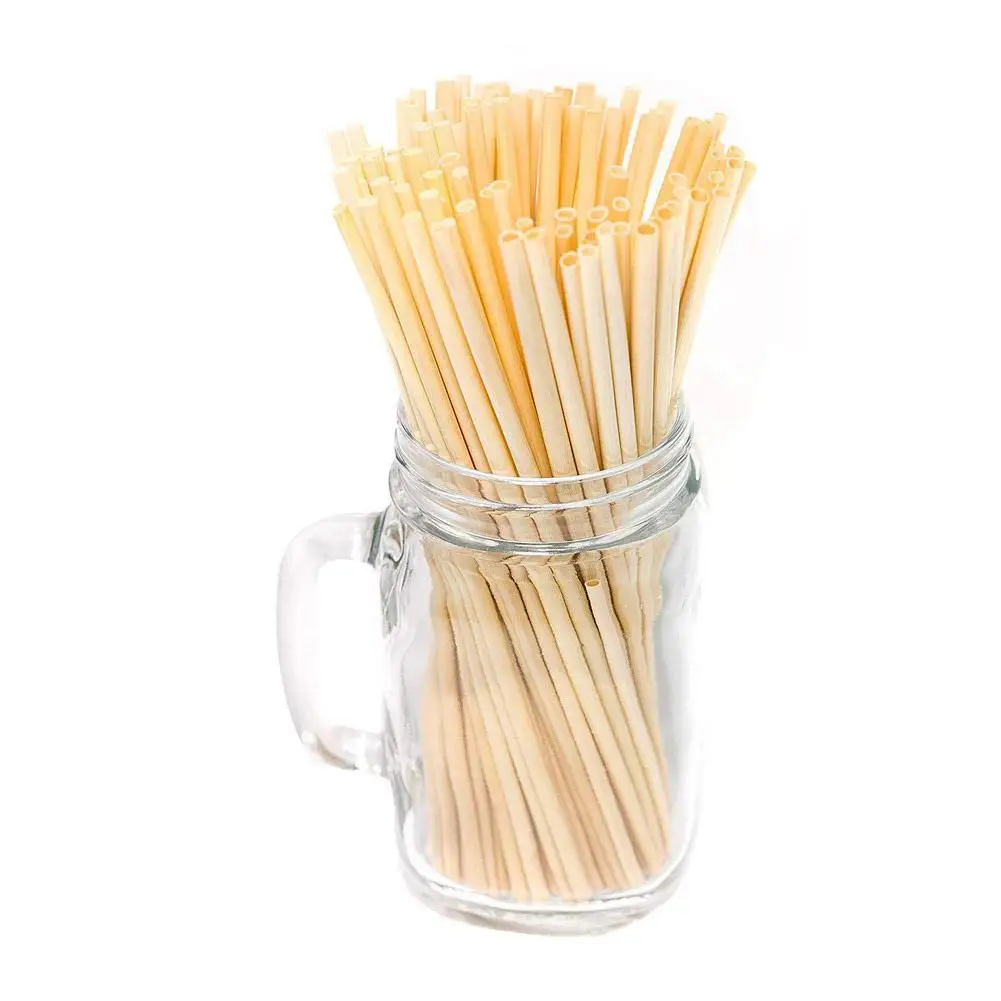 

100PCS/Pack 20CM Natural Wheat Straw Drinking Straws 100 Biodegradable Environmentally Friendly Straw Bar Kitchen Accessories