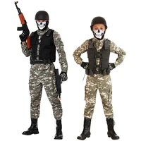 children special police kids military uniform officer adult army tactical soldier cosplay costume carnival party pubg suits
