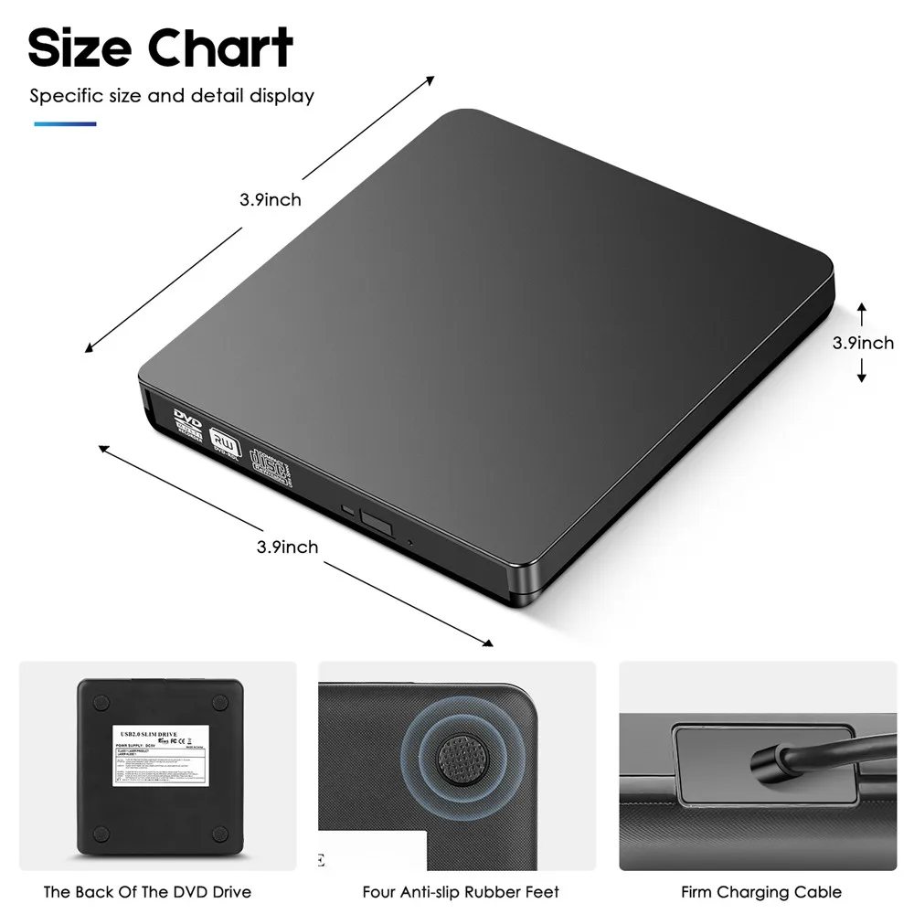 Внешний USB 3 0 Тип C DVD привод RW RAM горелка Писатель CD rom плеер оптический для hp