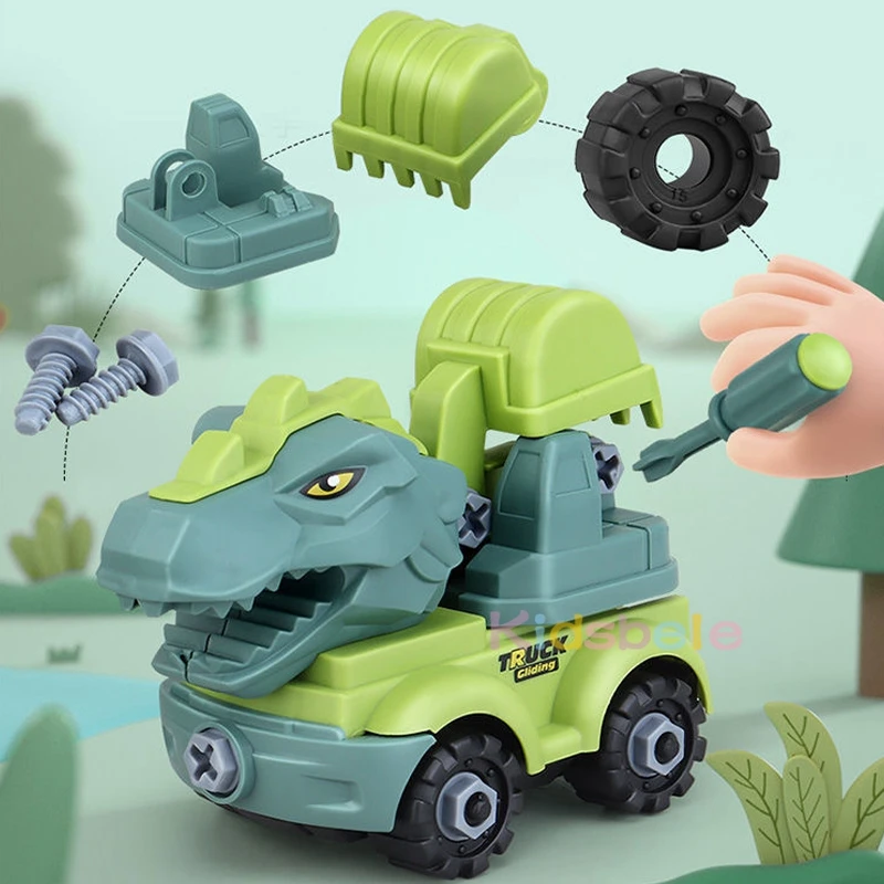 Детские игрушки-Динозавры сделай сам инженерный грузовик автомобиль в сборе