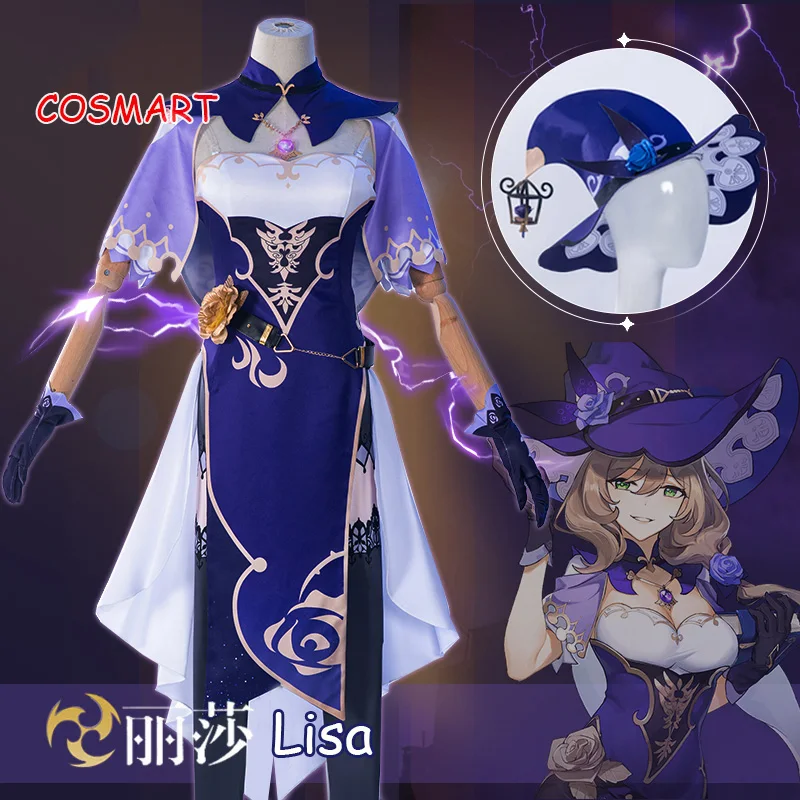 

Anime Genshin Impact Lisa Cheongsam Game Suit Lovely Dress Uniform Cosplay Costume Halloween Party Outfit For Women Girls 2020 N