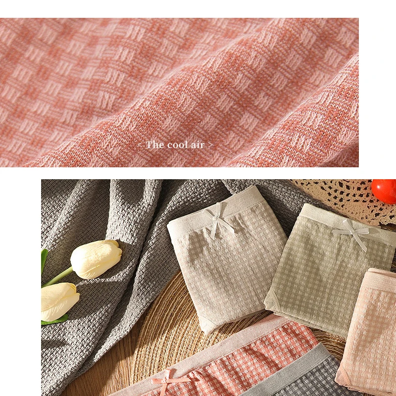 Женские трусики хлопковое бесшовное нижнее белье дышащие однотонные женское