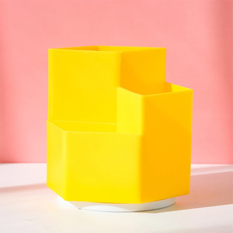 

Настольный держатель для карандашей Органайзер, вращающийся на 360 градусов стакан для ручки, многофункциональный, с 3 отделениями