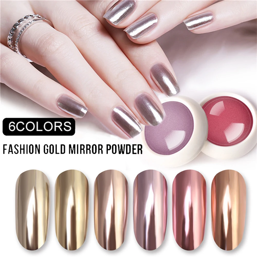 Блестящий Порошок для дизайна ногтей глиттеры Золотая серия порошок сияющий