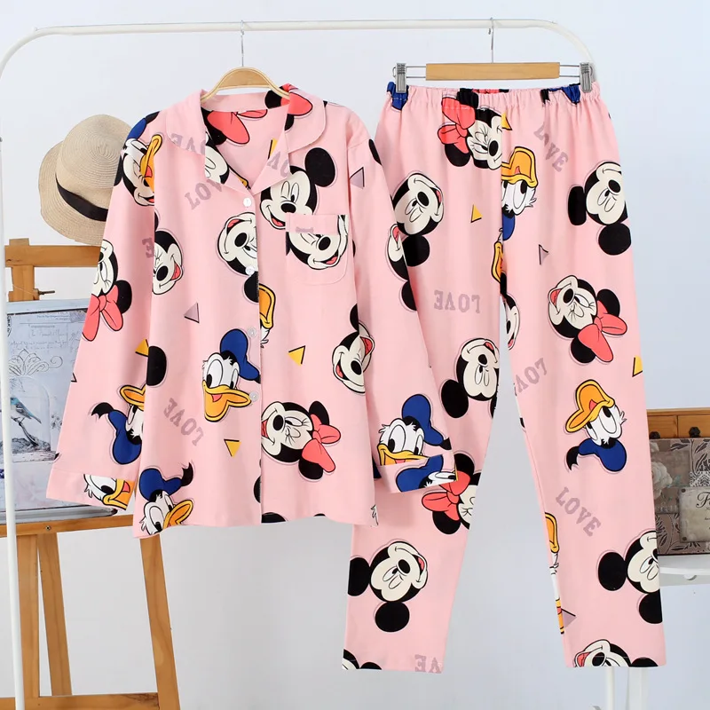 Одежда для сна Disney из 100% хлопка родителей и детей кардиган с Микки Маусом Минни