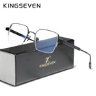 Мужские очки для коррекции зрения KINGSEVEN, черно-золотистые очки для коррекции зрения в полуоправе из чистого титана и ацетата, в металлической оправе, 2020