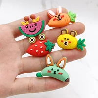 novelty design 1pc cute fruit animal shoe charms accessories funny diy pvc shoe buttons decoration jibz for croc charms kid gift
