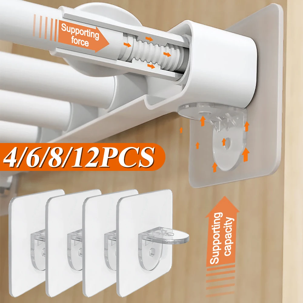 

4/6/8/12 Pcs Shelf Support Adhesive Pegs Plastic Closet Cabinet Shelf Support Clip Wall Hanger Clapboard Punch Free Hook Sticke