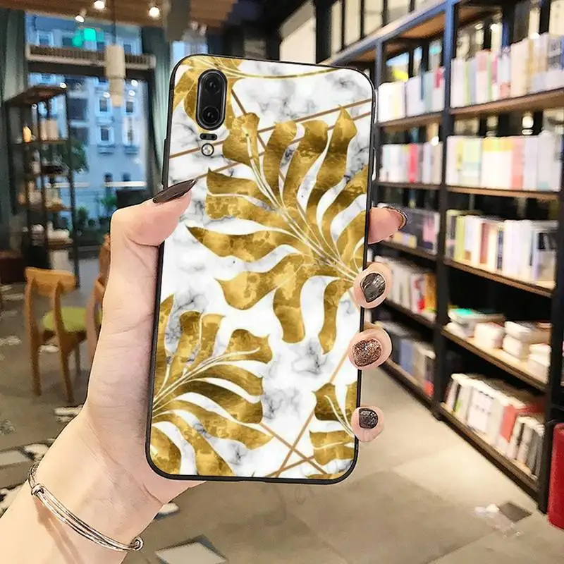 

Golden Cactus Banana Leaf Phone Case For Huawei honor Mate P 10 20 30 40 Pro 10i 9 10 20 8 x Lite