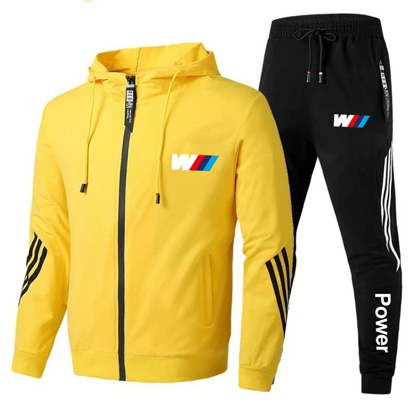 

NEW BMW Men's Sports Running Suit Trousers And Clothes 2 Pieces Fashion Cotton Tracksuits Hoodie Sport Sets Jogging Pullover 3XL