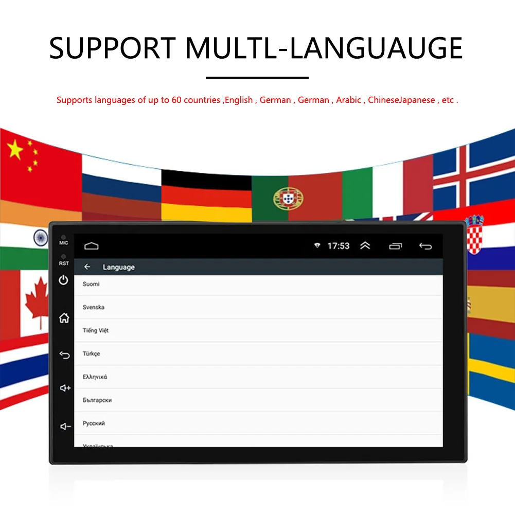 

Touch Screen HD Multimedia Players Android 10 Car Stereo Multimedia Video Player 1G 16G Bluetooth WiFi GPS FM Radio
