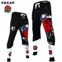 vszap fighting red rose mma autumn pants fighting mens fitness training pants thai boxing martial arts style running