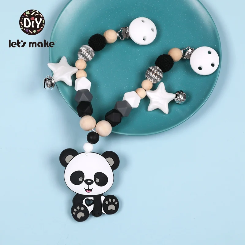 Давайте сделаем коляска корзина цепи силиконовые животных Прорезыватель для