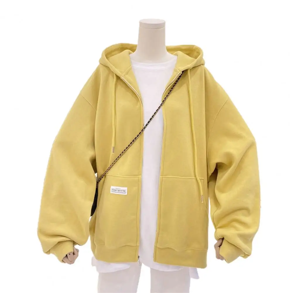 Толстовка Женская однотонная на молнии с капюшоном цвет