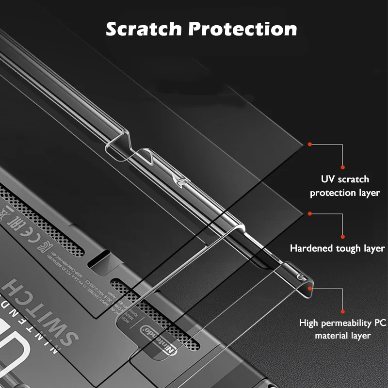 Прозрачный защитный чехол для Nintendo Switch PC Жесткий Чехол прозрачный с защитой от