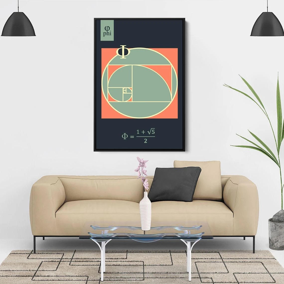 Золотое Соотношение (Phi) математический плакат холст печать настенная живопись