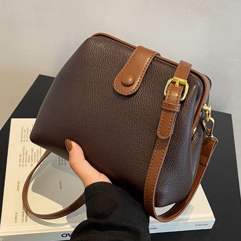 

2022 INS Retro Women Small Handbag Soft PU Leather Shoulder Bags Female Brown Crossbody Bags Brand Designer Ladies Party Totes