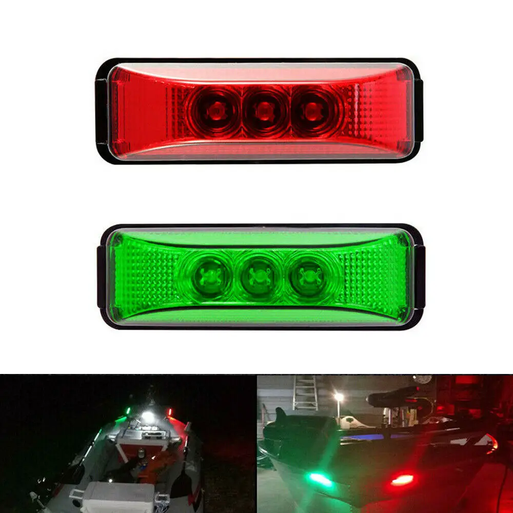 

1 W Light Bow Pontoon Lights Marine Boat Bow Navigation Lights Oval Red+Green