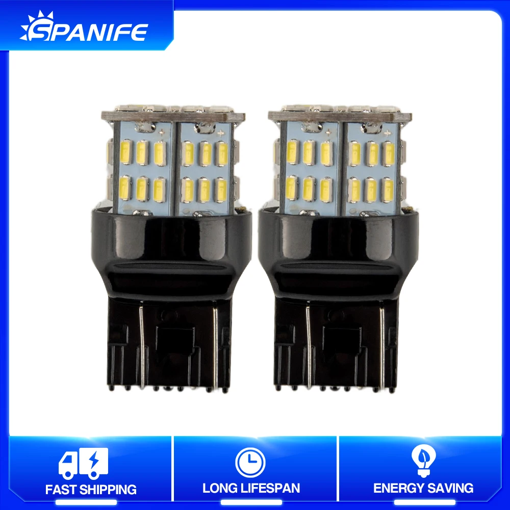 

Автомобильная светодиодная лампа для стоп-сигнала Spanife 2 шт./лот T20 W21W 7443 7440 W21 5 Вт, 12 В 6500K