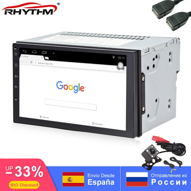 Мультимедийный плеер с четырёхъядерным процессором 7 &quot 2Din Android 7.1.1 1024x600 для bmw e46