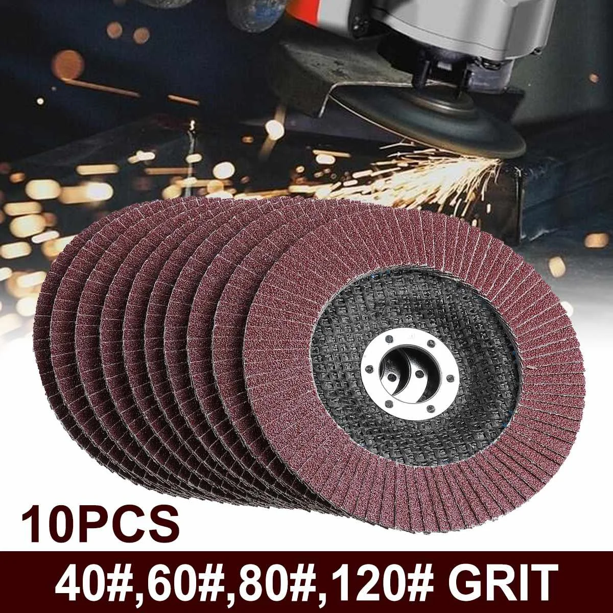 

Шлифовальные круги, абразивные диски 125 мм, Зернистость 40/60/80/120, 10 шт.