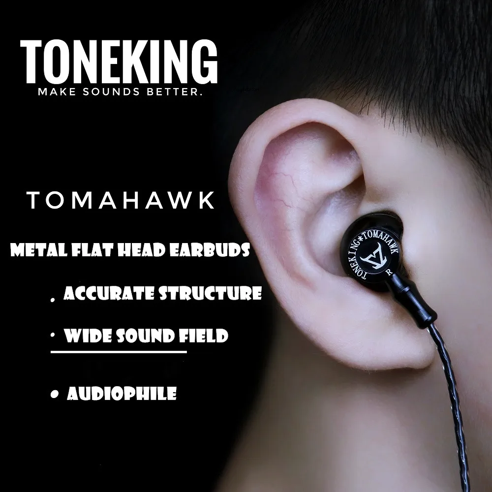 Наушники-вкладыши TONEKING Tomahawk HIFI с плоской головкой наушники-вкладыши эффектом